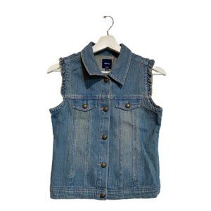 Gap Kids Vintage Light Denim Vest with Gold Detailed Buttons Size XXL